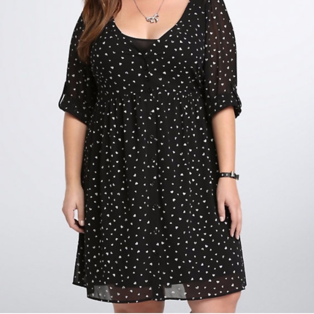 EUC Torrid Heart Print Shirt Dress size 2